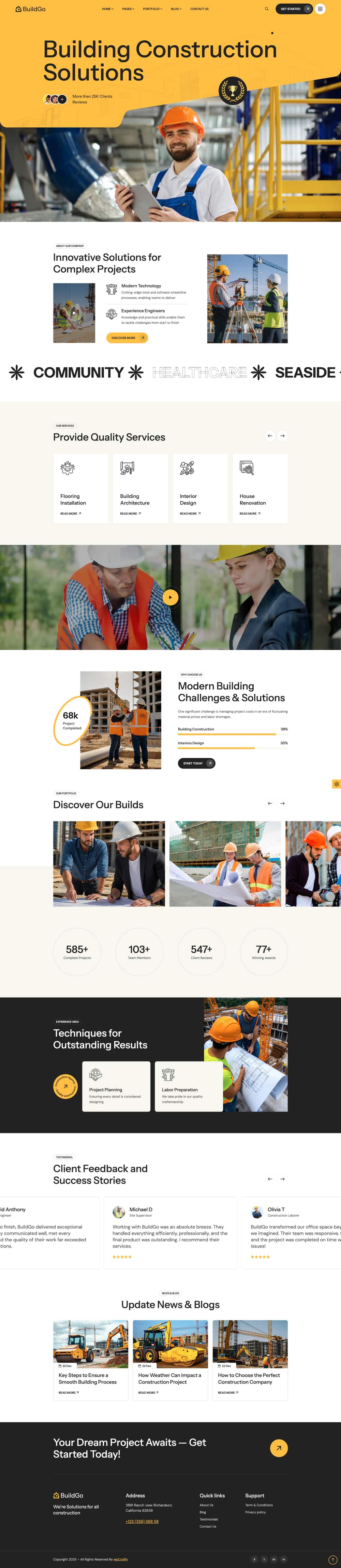 Service-first layout — a contractor website design we build from