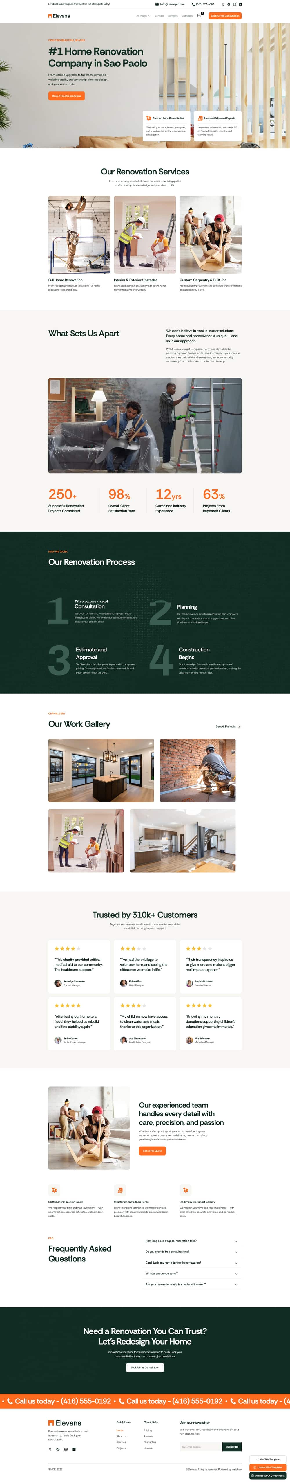 Replacement layout — a contractor website design we build from